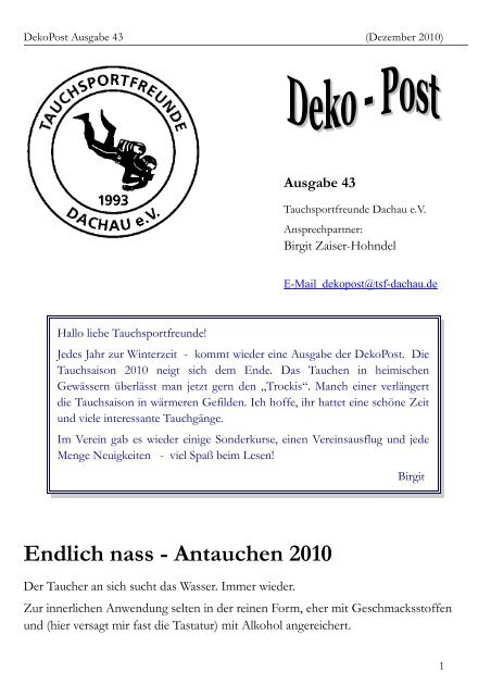 Ausgabe 43 - Tauchsportfreunde Dachau eV