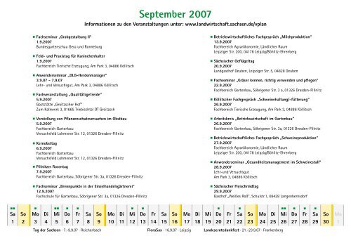 Veranstaltungskalender 2007 - Sächsisches Staatsministerium für ...