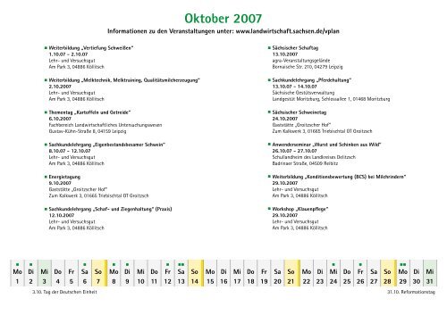 Veranstaltungskalender 2007 - Sächsisches Staatsministerium für ...