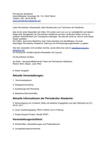 1._Newsletter_Januar_2011 - Permakultur-Akademie