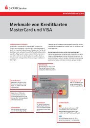 Merkmale von Kreditkarten MasterCard und VISA - S-CARD Service