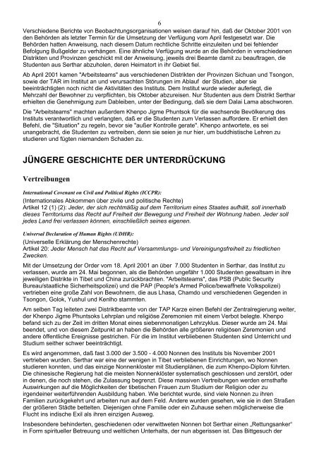 ZERSTÖRUNG DES SERTHAR INSTITUTS - EINE DOKUMENTATION