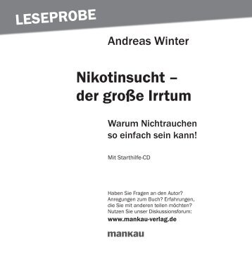 Nikotinsucht – der große Irrtum - Mankau Verlag