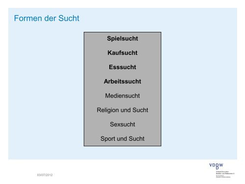 Kriterien zur Diagnose von Sucht - beim AQUADO eV