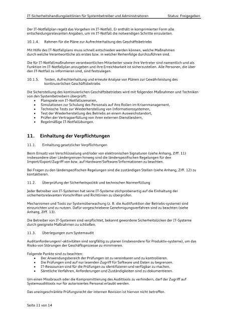 (IT)-Sicherheitshandlungsleitlinien für Systembetreiber und ... - Audi
