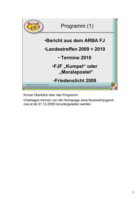 Landestreffen 2009 + 2010 - Niederösterreichische Feuerwehrjugend