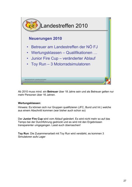 Landestreffen 2009 + 2010 - Niederösterreichische Feuerwehrjugend