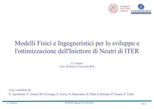 Modelli Fisici e Ingegneristici per lo sviluppo e l ... - ET2010