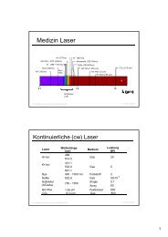 Vorlesung Lasermedizin WS 11-12 b Lasertypen Strahlführung