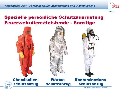 wissenstest 2011 - Persönliche Schutzausrüstung und dienstkleidung