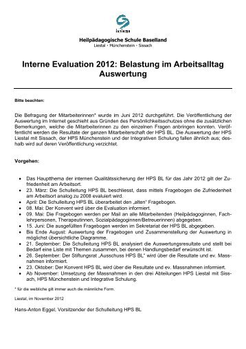 Auswertung Berufszufriedenheit - Hps-bl.ch