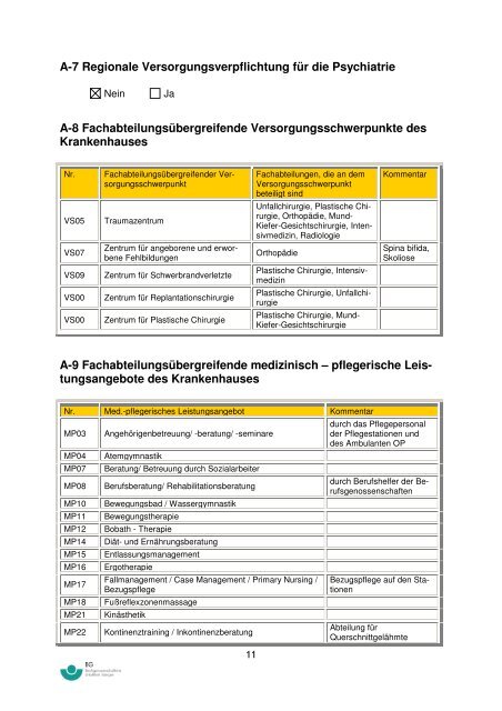 strukturierter Qualitätsbericht von 2006