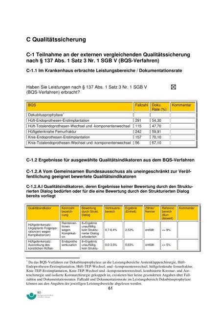 strukturierter Qualitätsbericht von 2006