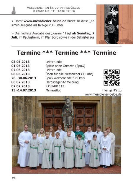 "Kasimir" 111 (April 2013) - Messdiener St. Johannes Oelde