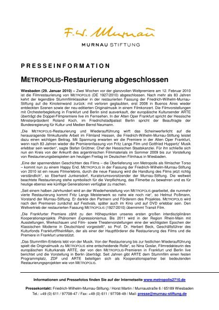 Presse Metropolis - Zeithistorische Forschungen