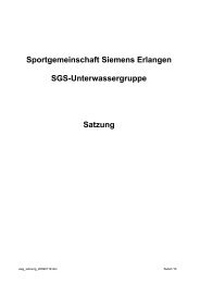 Sportgemeinschaft Siemens Erlangen SGS-Unterwassergruppe ...