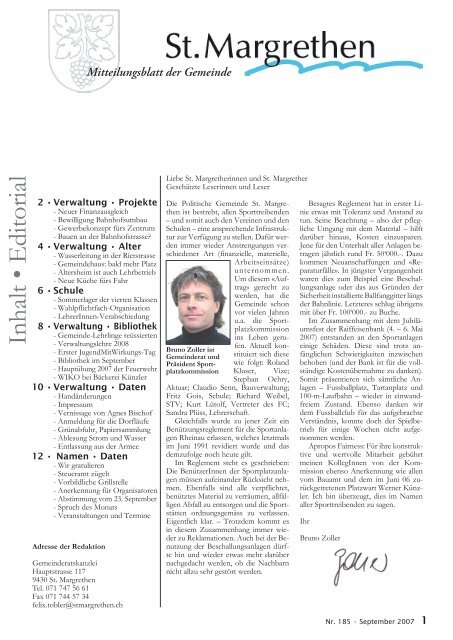 185-Mitteilungsblatt-09-07 [PDF, 4.25 MB] - St. Margrethen