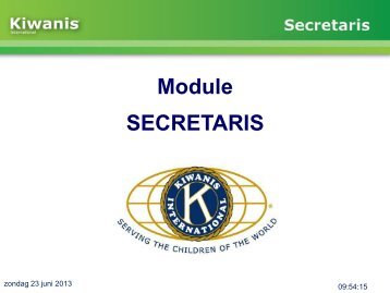 Module Secretaris - Kiwanis