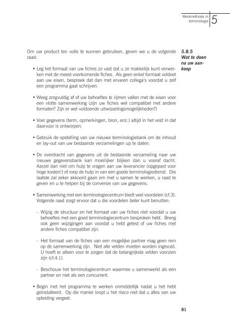 CEOV, Aanbevelingen voor terminologie - Taalunieversum