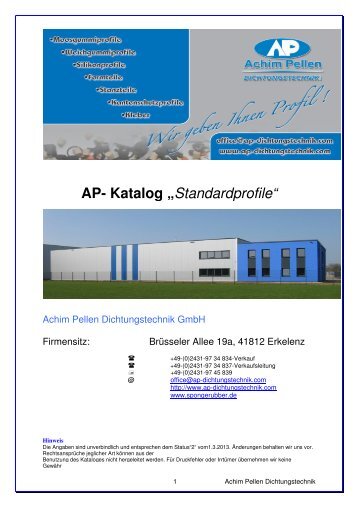 AP-Katalog 2013 - Standard - AP Dichtungstechnik GmbH