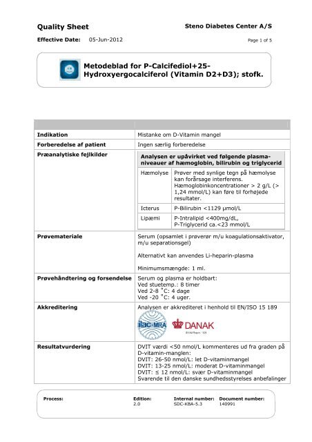 metodeblad d-vitamin ver2 - Steno Diabetes Center