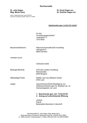 Rechtsanwälte Dr. Julia Hagen Dr. Ernst Hagen em. Mag. Martin ...