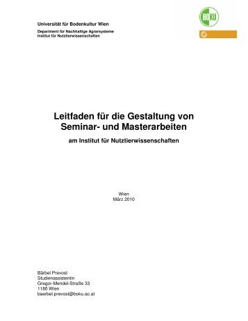 Leitfaden für die Gestaltung von Seminar- und Masterarbeiten