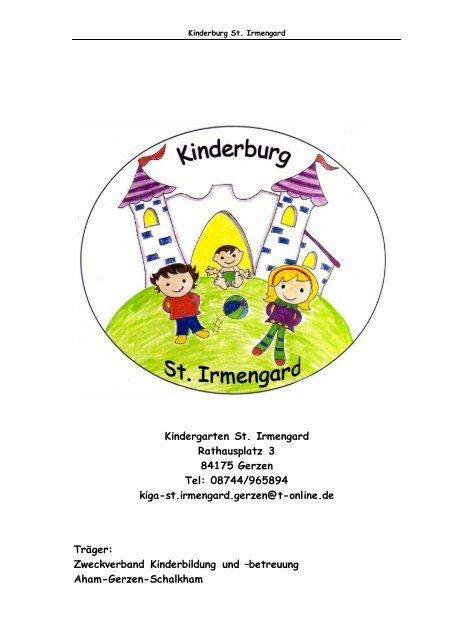 Konzeption der Kinderburg St. Irmengard