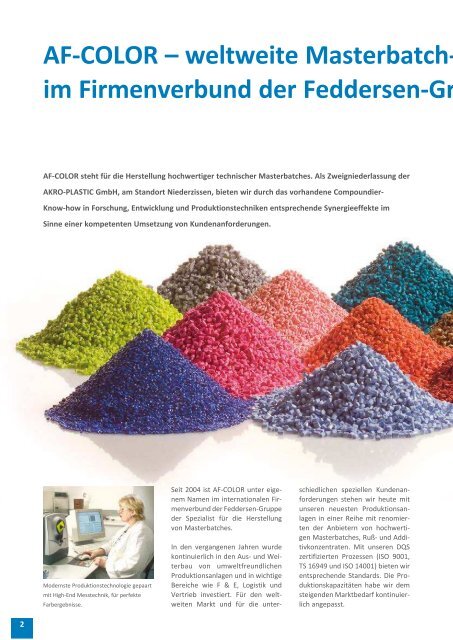 AF-COLOR Masterbatches – individuell für Ihre Produktideen