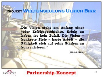 Projekt Weltumseglung Ulrich Birr Partnership-Konzept - Backoffice ...