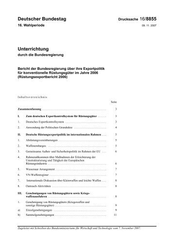 Rüstungsexportbericht 2006 - Bundeswehr-Monitoring
