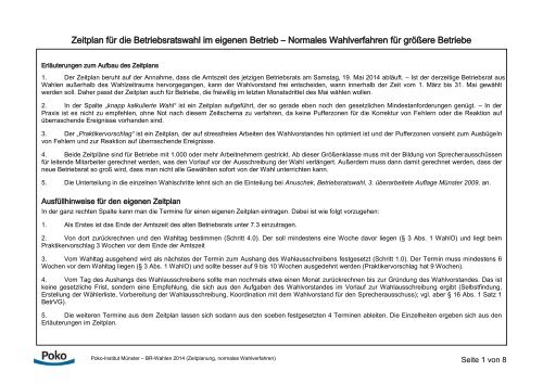 Zeitplan Normales Wahlverfahren Betriebsratswahl
