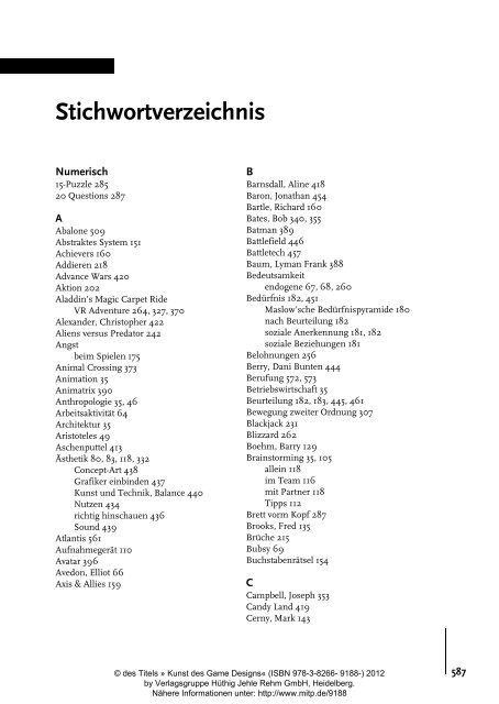 Stichwortverzeichnis - mediendb.hjr-verlag.de - Verlagsgruppe ...