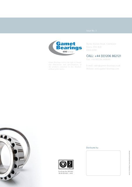 Super Precision Tapered Roller Bearings - Gaes