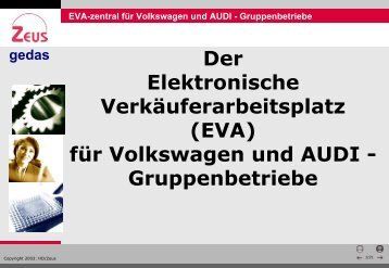 (EVA) für Volkswagen und AUDI - Gruppenbetriebe