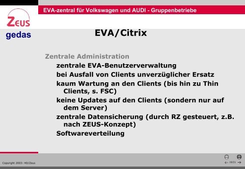 (EVA) für Volkswagen und AUDI - Gruppenbetriebe