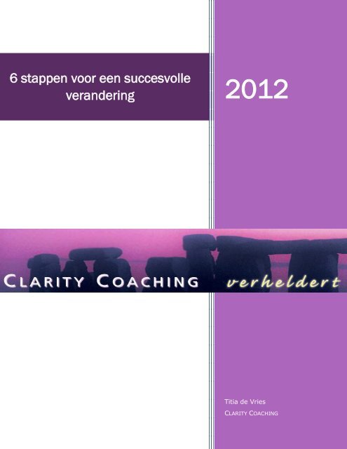 6 stappen voor een succesvolle verandering - Clarity Coaching