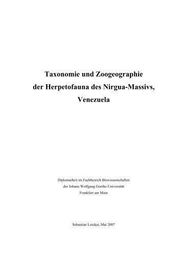 Taxonomie und Zoogeographie der Herpetofauna des Nirgua ...