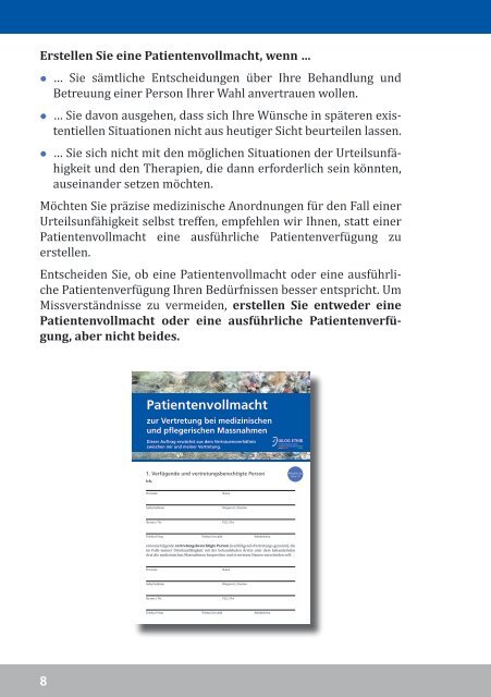 Wegleitung zur Patientenvollmacht - Dialog Ethik