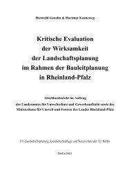 Kritische Evaluation der Wirksamkeit der Landschaftsplanung im ...