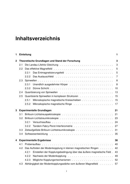 Untersuchung der Modenkopplung in magnetischen Ringen anhand ...