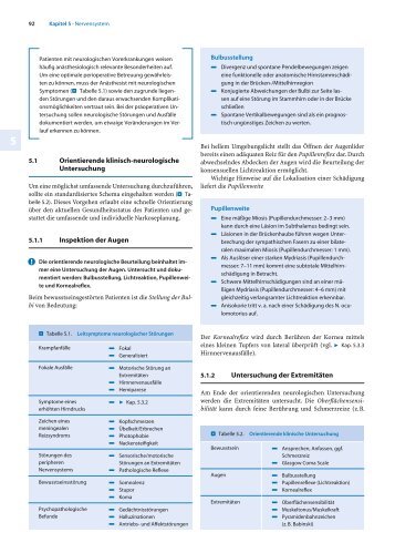 Orientierende klinisch-neurologische Untersuchung Inspektion der ...