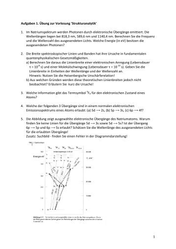 1 Aufgaben 1. Übung zur Vorlesung 'Strukturanalytik' 1. Im ...