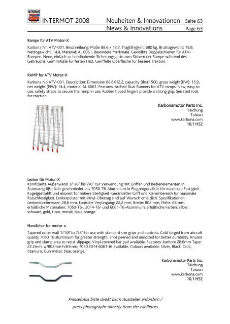 Neuheiten broschuere intermot 2008 1