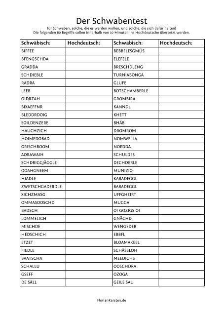 Der Schwabentest - Florian Karsten
