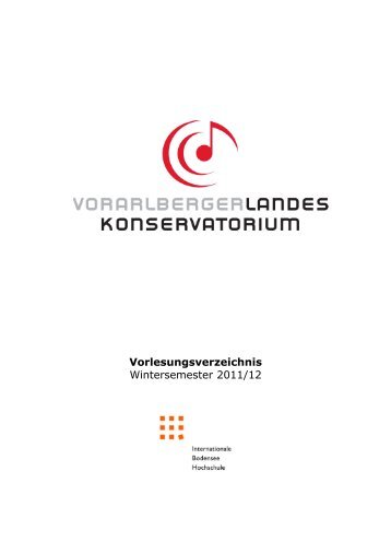 Vorlesungsverzeichnis des Vorarlberger Landeskonservatoriums