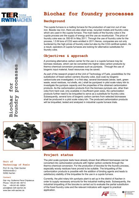 Projektflyer - Lehr- und Forschungsgebiet Technologie der ...