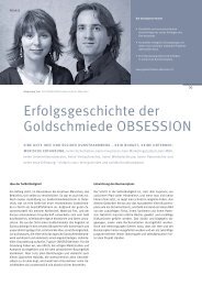 Erfolgsgeschichte der Goldschmiede OBSESSION