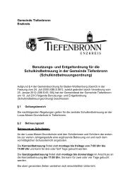 Schulkindbetreuungsordnung - Tiefenbronn