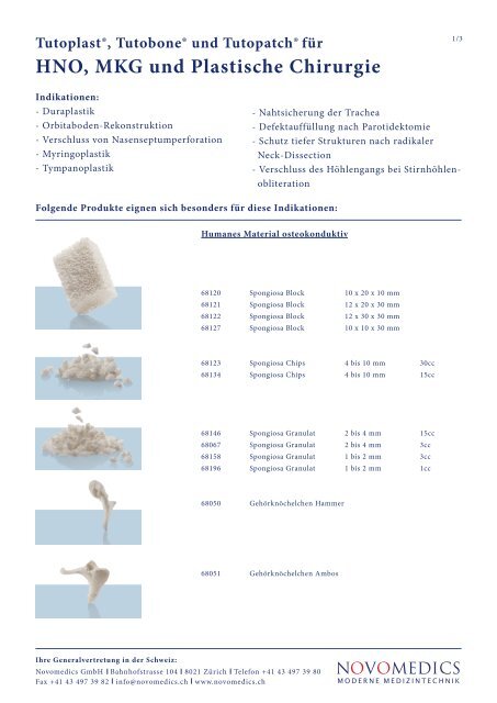 HNO, MKG und Plastische Chirurgie - Novomedics GmbH